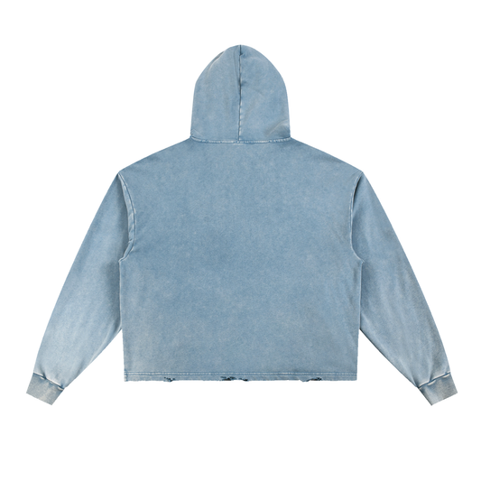 NEON THEORY Vintage Washed Frayed-Hem Hoodie