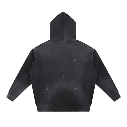 NEON THEORY Vintage Washed Frayed Fleece Hoodie