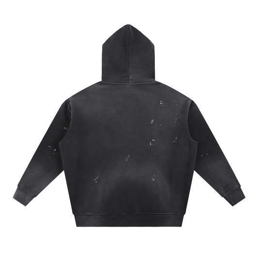 NEON THEORY Vintage Washed Frayed Fleece Hoodie