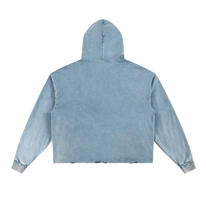 NEON THEORY Vintage Washed Frayed-Hem Hoodie